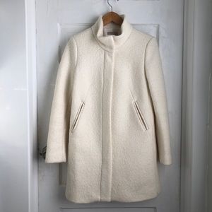 Winter White Stadium Jacket by LOFT, Size XS